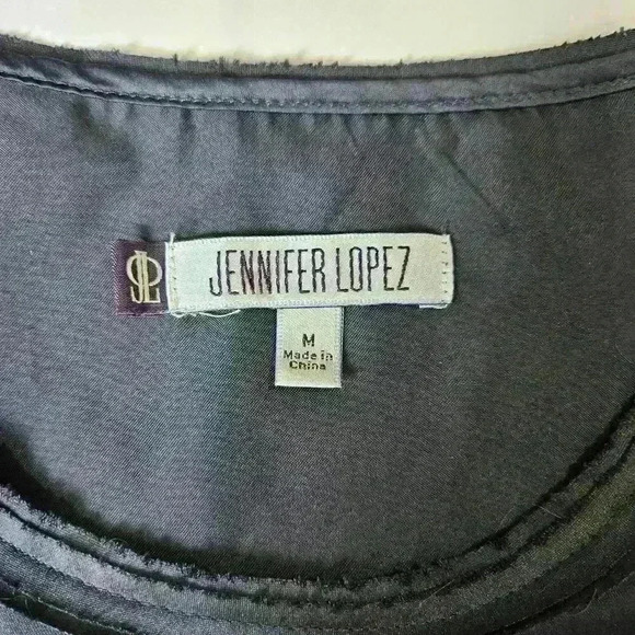 Jennifer Lopez Grey Top Raw Hem Medium Womens - Picture 2 of 7